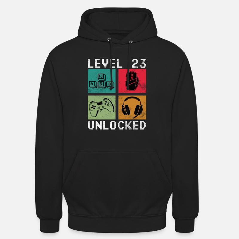 Level 23 Unlocks Pixel Gaming - Unisex Hoodie - black