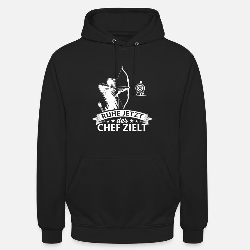 Bogenschießen der Chef zielt - Bogenschütze - Sweat-shirt à capuche unisexe - noir