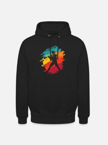 Lacrosse Player Retro Kids Men's Lacrosse - Unisex Hoodie - black