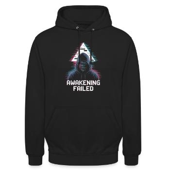 Awakening Failed – Neon Glitch Figur - Unisex Hoodie - Schwarz - Vorne - Alina (178cm) & Michal (187cm)