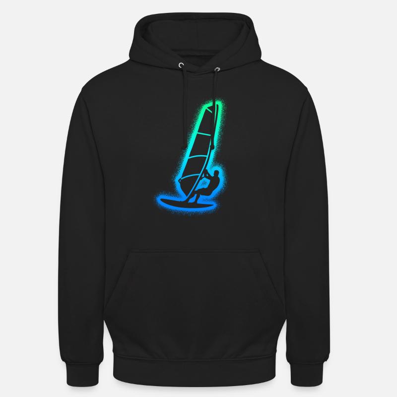 Windsurfen Windsurfer Kinder Herren Windsurf - Unisex Hoodie - Schwarz