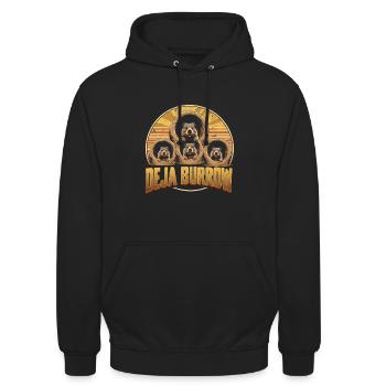 Groundhog Day Groundhog Deja Burrow - Unisex Hoodie - black - Front - Alina (178cm) & Michal (187cm)