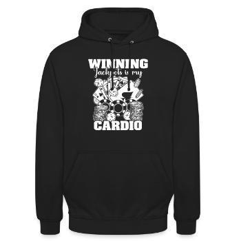 Casino - Sweat-shirt à capuche unisexe - noir - Devant - Alina (178cm) & Michal (187cm)