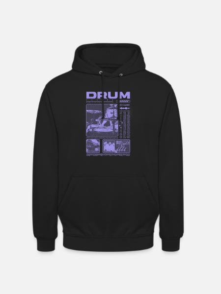 Rock Drummer Drum Player Streetwear - Unisex Hoodie - black