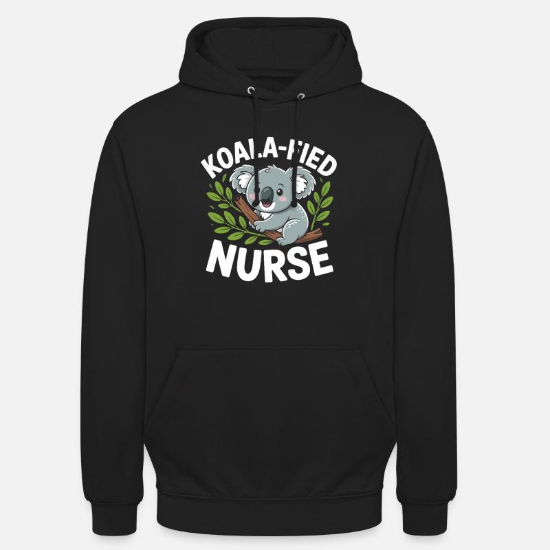 Koala-Krankenschwester im Baum - Unisex Hoodie - Schwarz