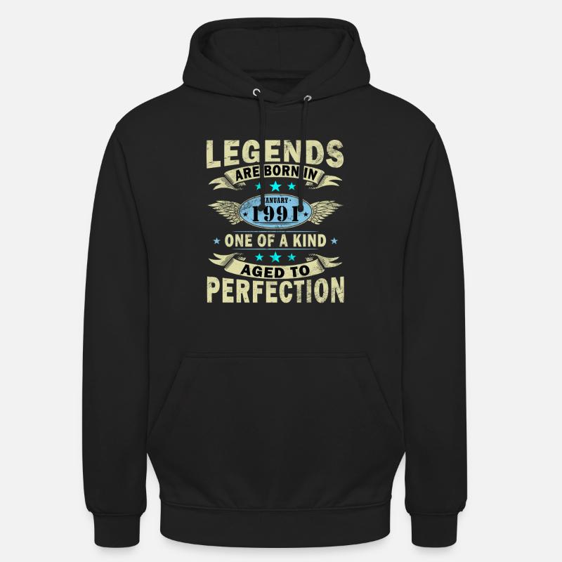 Légende du 35e anniversaire janvier 1991 - Sweat-shirt à capuche unisexe - noir