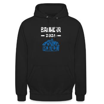 Cérémonie de déploiement du site de construction Häuslbauer du client 2026 - Sweat-shirt à capuche unisexe - noir - Devant - Alina (178cm) & Michal (187cm)