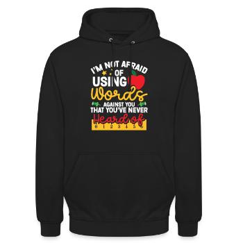  ELA Crew School Supplies ELA Teacher English - Unisex Hoodie - black - Front - Alina (178cm) & Michal (187cm)