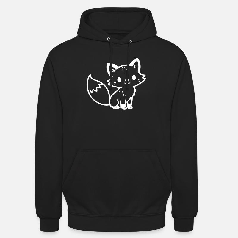 Fox Cute Comic - Unisex Hoodie - black