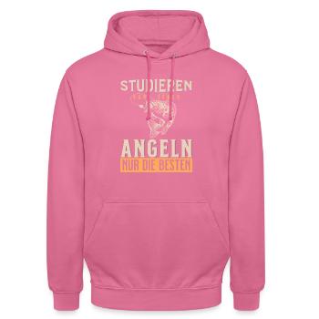 Studieren kann jeder Angeln Nur Die Besten - Unisex Hoodie - Pink - Vorne - Alina (178cm) & Michal (187cm)