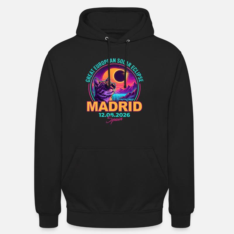 Éclipse de Solar Cat Madrid 2026 - Sweat-shirt à capuche unisexe - noir