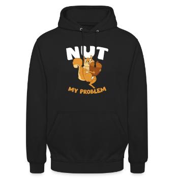 NUT MY PROBLEM Squirrel - Unisex Hoodie - black - Front - Alina (178cm) & Michal (187cm)