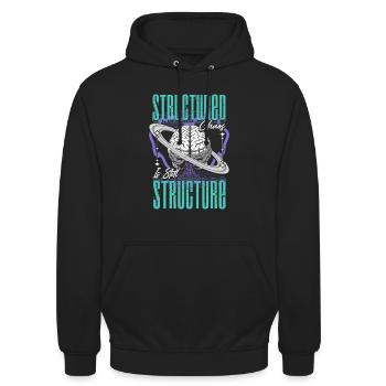 Neurodivergent Neurodiversität Structured Chaos - Unisex Hoodie - Schwarz - Vorne - Alina (178cm) & Michal (187cm)