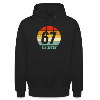 67 Six Seven - Unisex Hoodie - Schwarz - Vorne - Alina (178cm) & Michal (187cm)