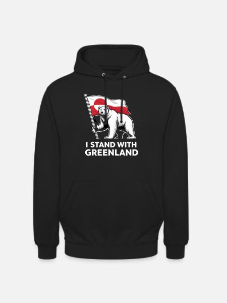 Greenland Polar Bear Flag - Unisex Hoodie - black