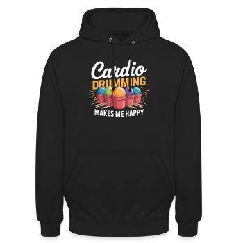 Cardio Drumming Freude - Unisex Hoodie - Schwarz - Vorne - Alina (178cm) & Michal (187cm)
