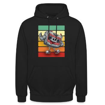 Kassette - Unisex Hoodie - Schwarz - Vorne - Alina (178cm) & Michal (187cm)