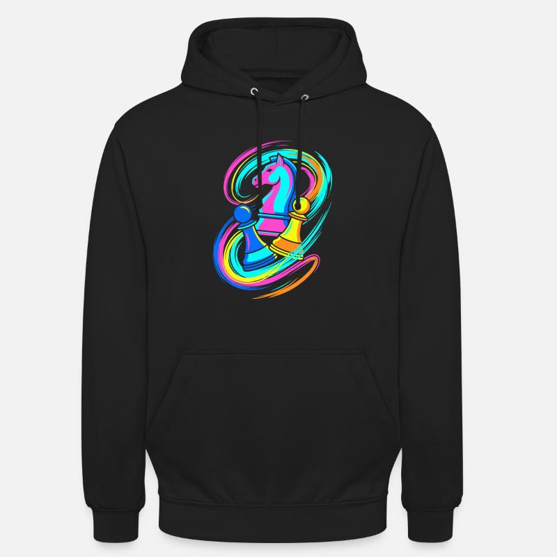 Szachy - Bluza z kapturem typu unisex - czarny