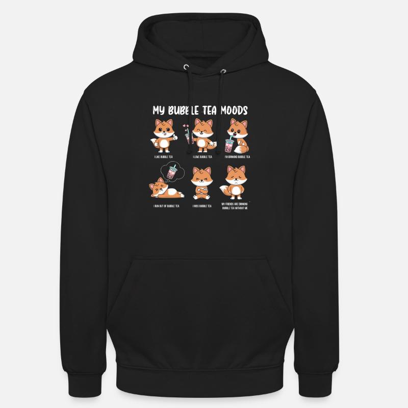Fox Bubble Tea Meme - Unisex Hoodie - black