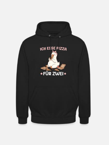 Mom-to-be Goose Pizza for Two - Unisex Hoodie - black