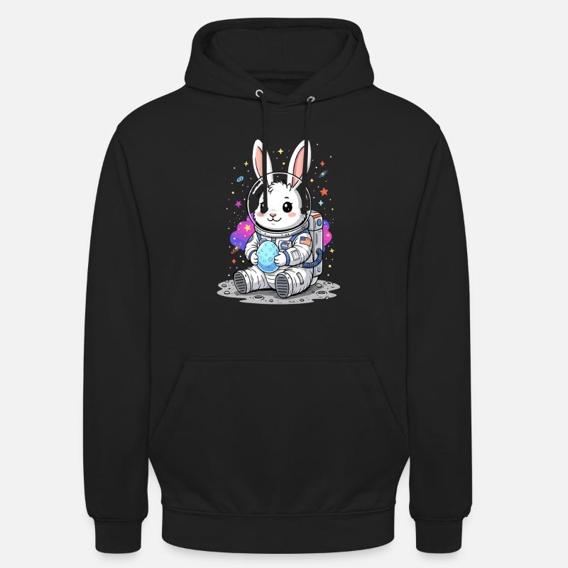 Astronaut Easter Bunny Space - Unisex Hoodie - black
