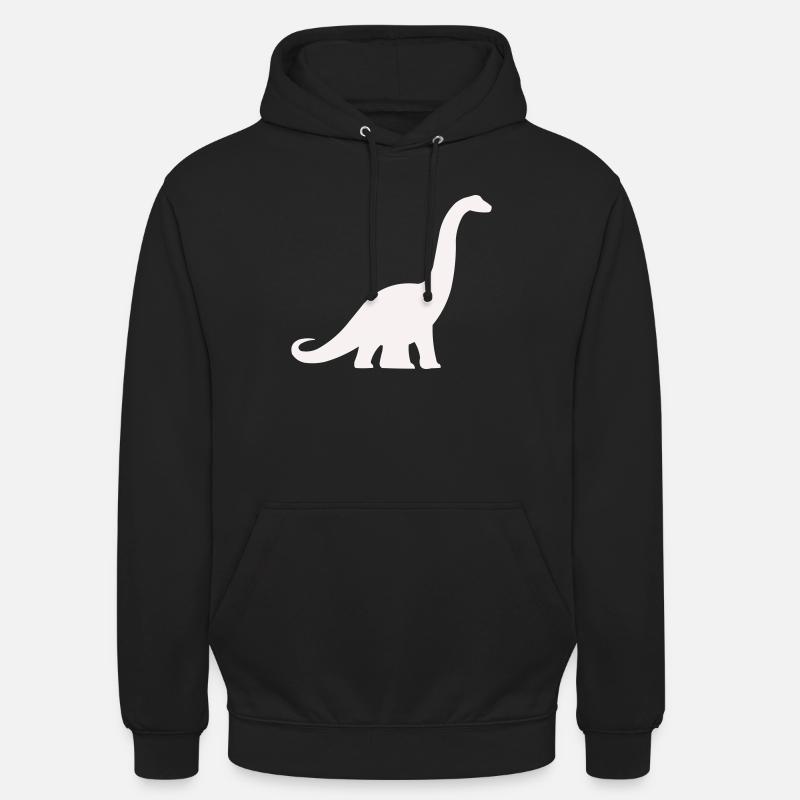 Dino silhuet med lang hals - Hættetrøje unisex - sort