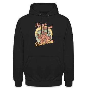 Tiny House Petit Cœur Plein - Sweat-shirt à capuche unisexe - noir - Devant - Alina (178cm) & Michal (187cm)