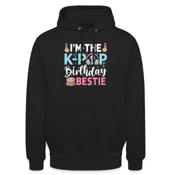I'm The K-Pop Birthday Bestie - Unisex Hoodie - Schwarz - Vorne - Alina (178cm) & Michal (187cm)