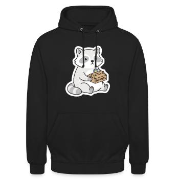 Motif de Donuts de raton laveur DONUTS - Sweat-shirt à capuche unisexe - noir - Devant - Alina (178cm) & Michal (187cm)