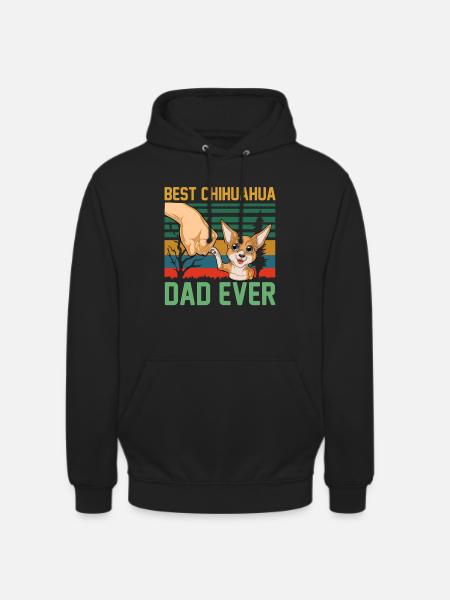 Best Chihuahua Dad Ever Retro Tee - Unisex Hoodie - black