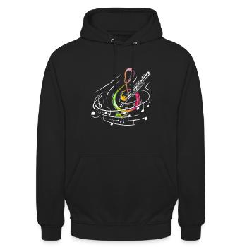 Marimbiste Musicien de percussion de pratique - Sweat-shirt à capuche unisexe - noir - Devant - Alina (178cm) & Michal (187cm)