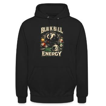 8-Ball Billard - Unisex Hoodie - Schwarz - Vorne - Alina (178cm) & Michal (187cm)