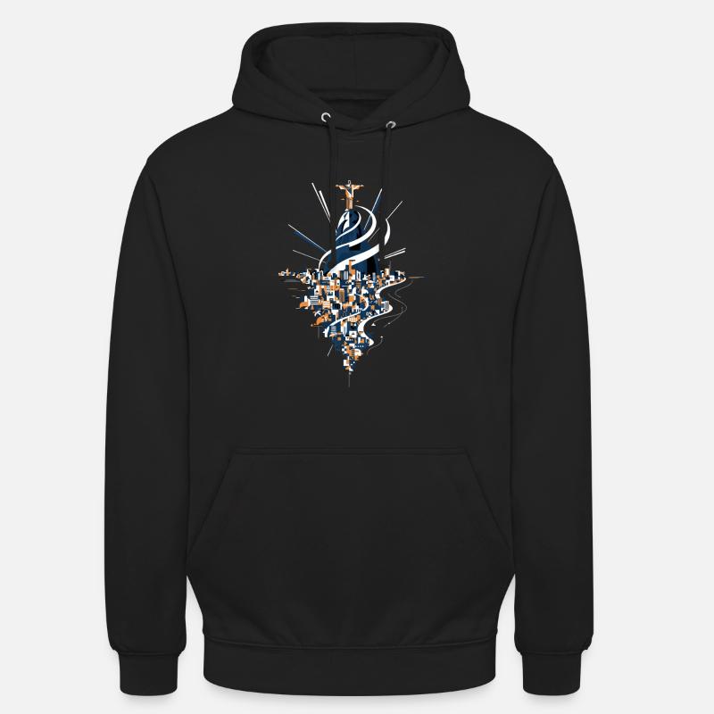Rio de Janeiro Skyline Christusstatue - Unisex Hoodie - Schwarz