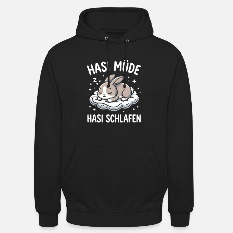 Lapin fatigué lapin endormi - Sweat-shirt à capuche unisexe - noir