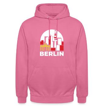 Tour de télévision Berlin Skyline - Sweat-shirt à capuche unisexe - rose - Devant - Alina (178cm) & Michal (187cm)