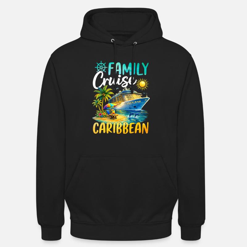Croisière familiale dans les Caraïbes - Sweat-shirt à capuche unisexe - noir