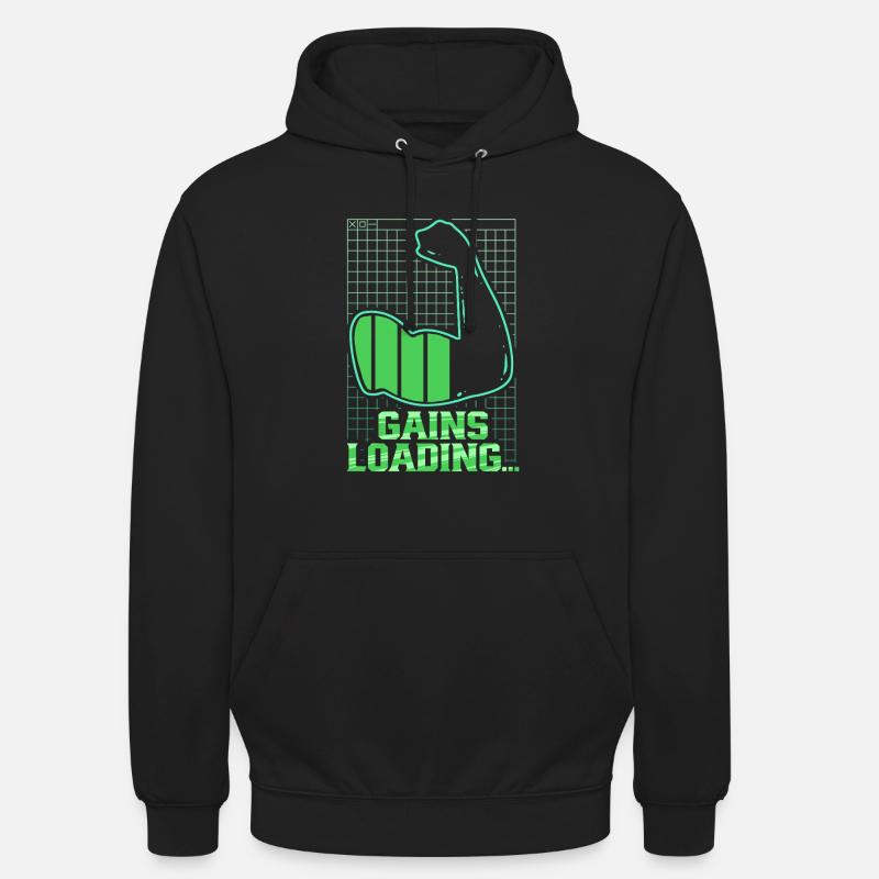 Biceps Biceps Training Gym Gains Loading - Unisex Hoodie - black