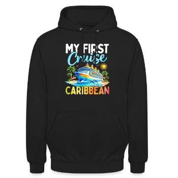 My First Cruise Caribbean - Unisex Hoodie - Schwarz - Vorne - Alina (178cm) & Michal (187cm)