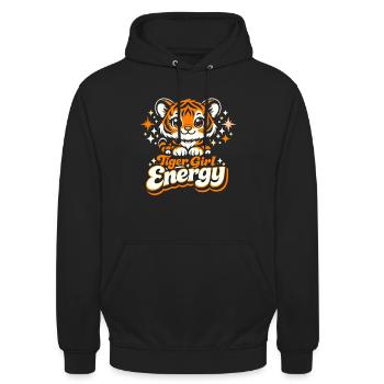 Tiger Girl Energy - Unisex Hoodie - black - Front - Alina (178cm) & Michal (187cm)