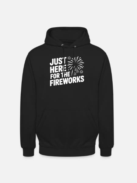 Juste ici pour les feux d’artifice - Sweat-shirt à capuche unisexe - noir