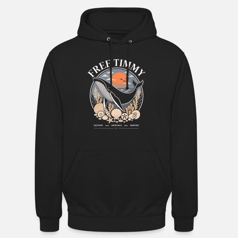 Buckelwal Timmy Hope Statement Merch - Unisex Hoodie - Schwarz