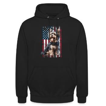 Yorkshire Terrier US Yorkshire Terrier - Unisex Hoodie - black - Front - Alina (178cm) & Michal (187cm)