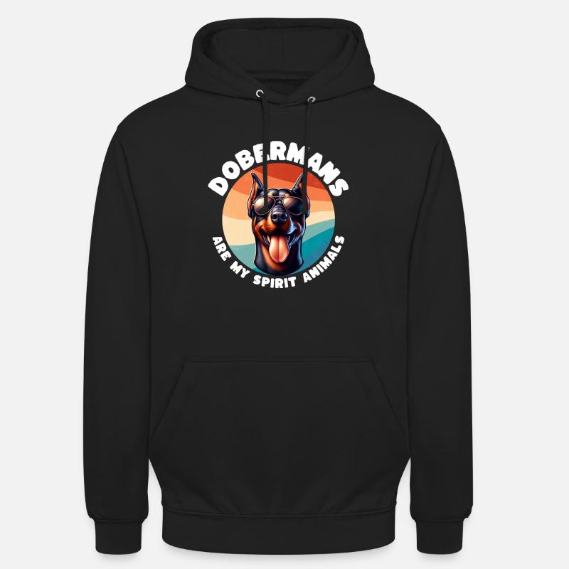 Drôles de dictons du doberman - Sweat-shirt à capuche unisexe - noir
