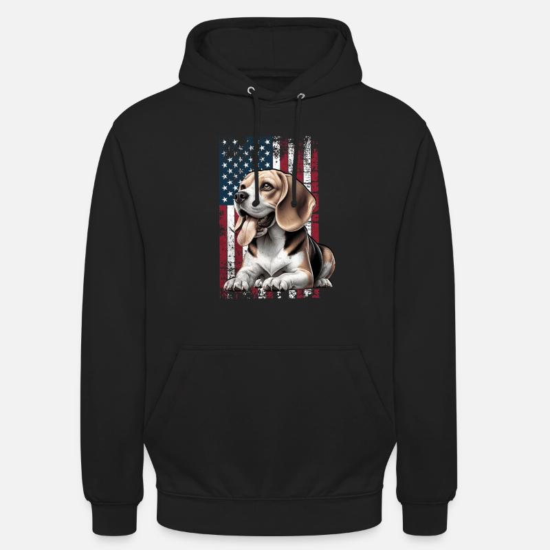 Beagle US Beagle - Sweat-shirt à capuche unisexe - noir
