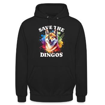 Chien sauvage australien sauve le dingo - Sweat-shirt à capuche unisexe - noir - Devant - Alina (178cm) & Michal (187cm)