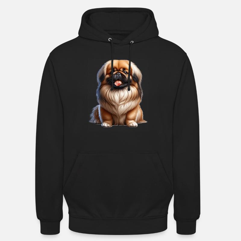 Pékinois - Sweat-shirt à capuche unisexe - noir