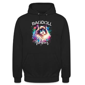 Maman Chatte Ragdoll - Sweat-shirt à capuche unisexe - noir - Devant - Alina (178cm) & Michal (187cm)