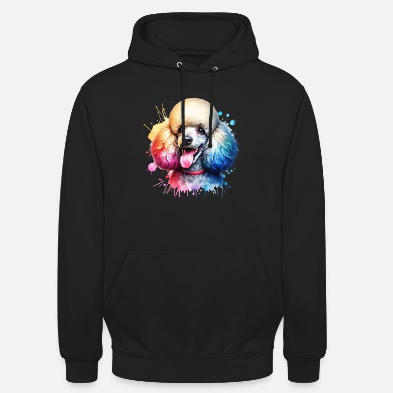 Motif du caniche - Sweat-shirt à capuche unisexe - noir