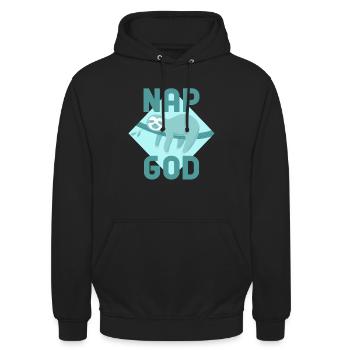 Nap God Sloth – Teen Chill Vibes - Unisex Hoodie - black - Front - Alina (178cm) & Michal (187cm)