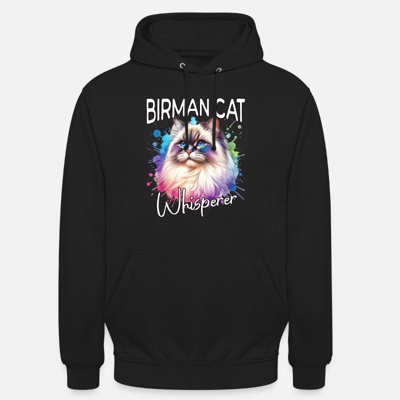 Le Murmureur de chats Birman - Sweat-shirt à capuche unisexe - noir